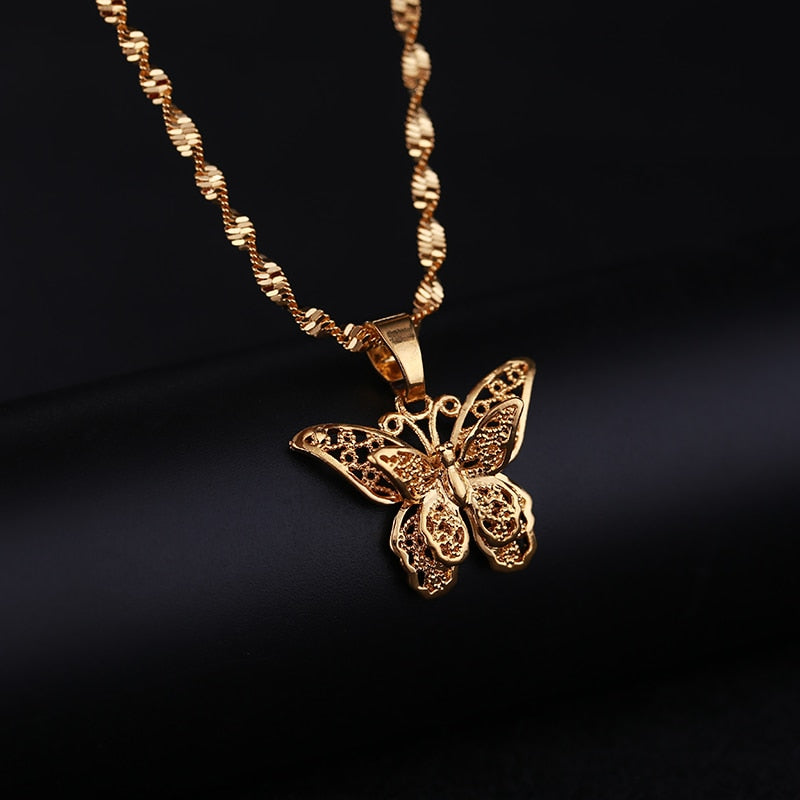 Double Lap Butterfly Necklace