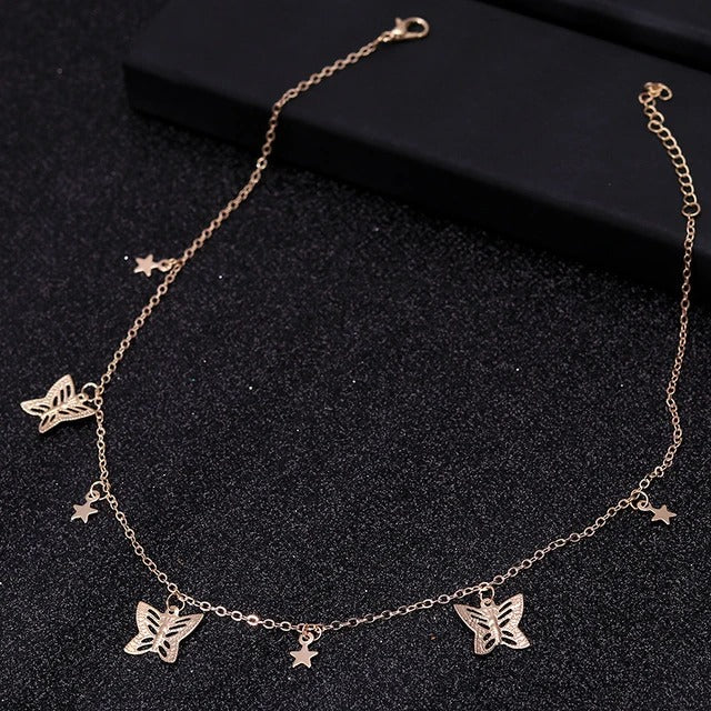 Stars Gold Butterfly Necklace