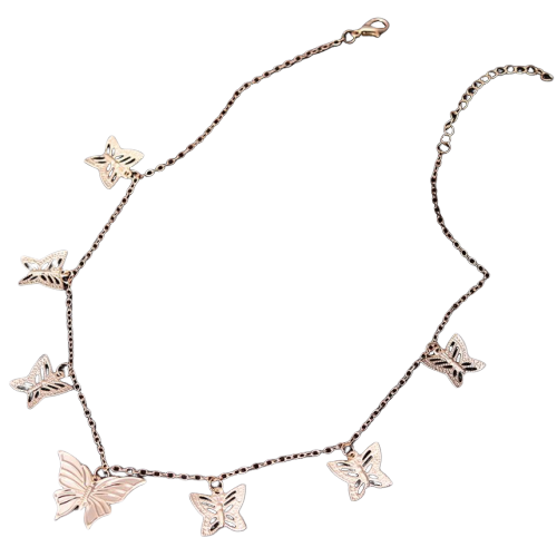 Gold Lily Butterfly Necklace