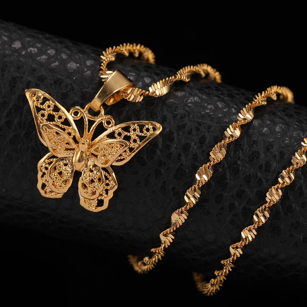 Double Lap Butterfly Necklace