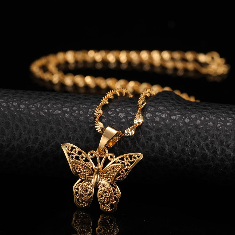 Double Lap Butterfly Necklace