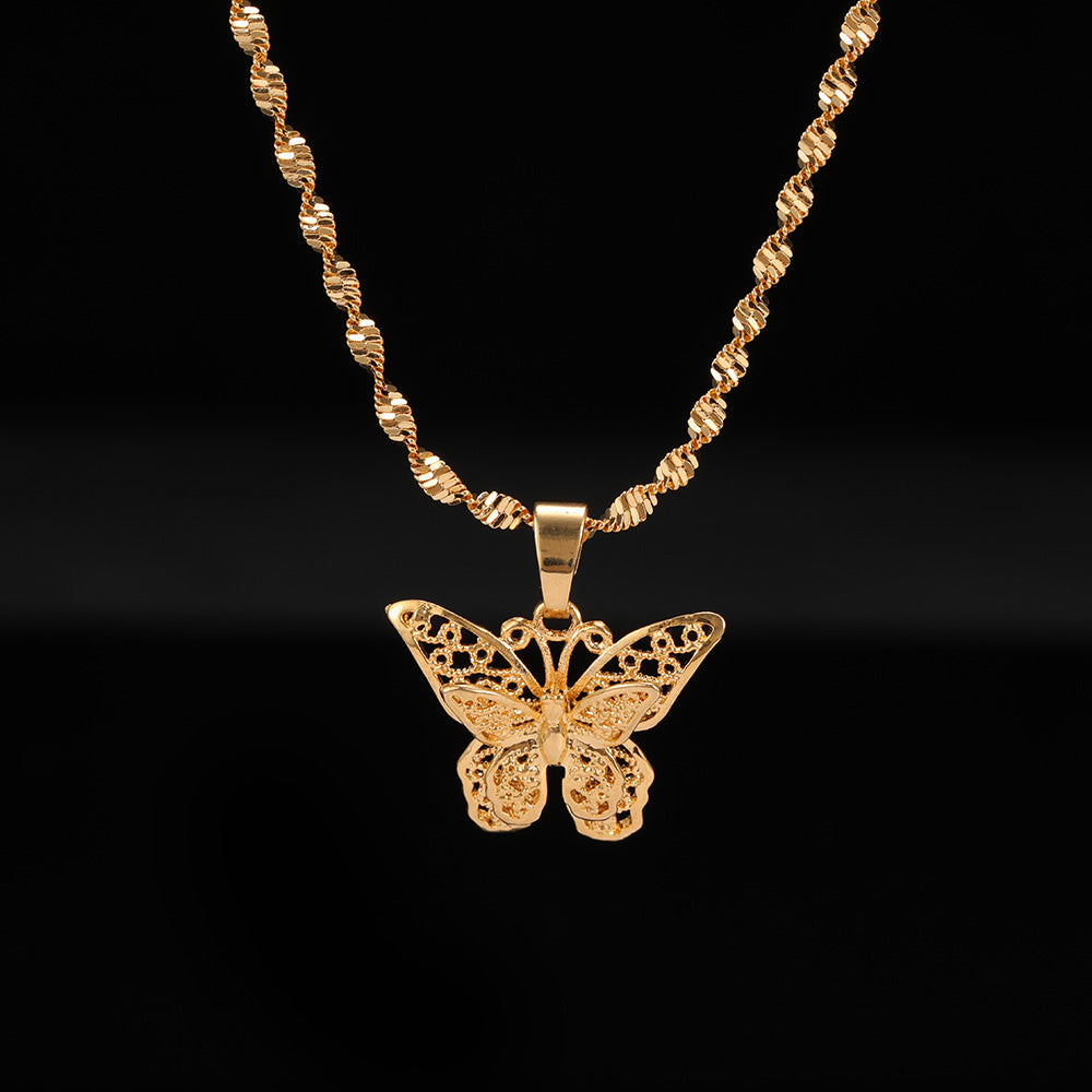 Double Lap Butterfly Necklace