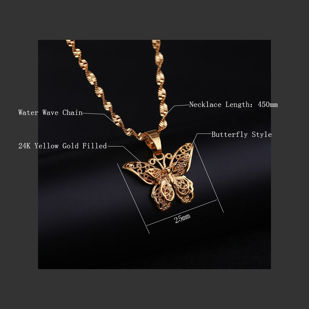 Double Lap Butterfly Necklace