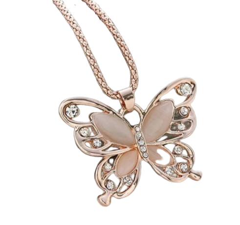 Orbelle Rose Gold Butterfly Necklace