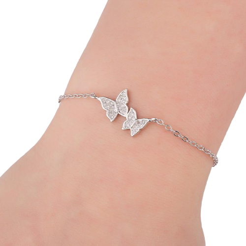 Sister Silver Butterfly Bracelet