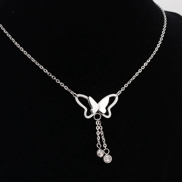 Alina Silver Butterfly Necklace