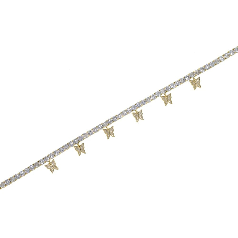 Diamonds Gold Butterfly Choker Necklace