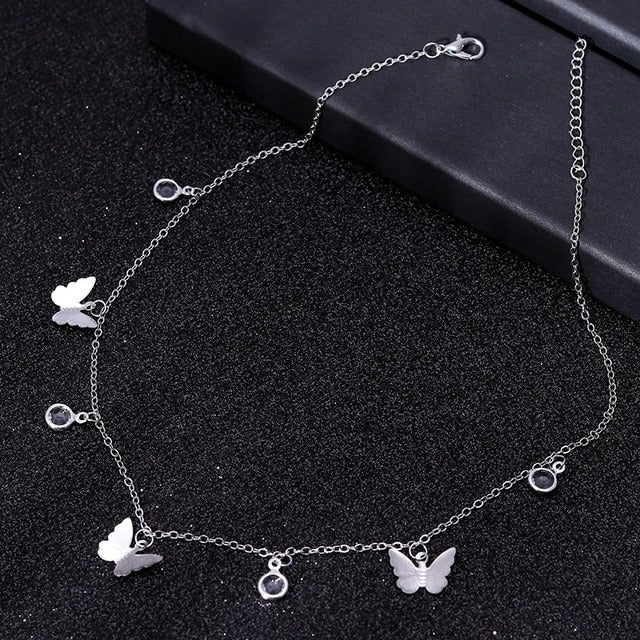 Lucie Silver Butterfly Necklace
