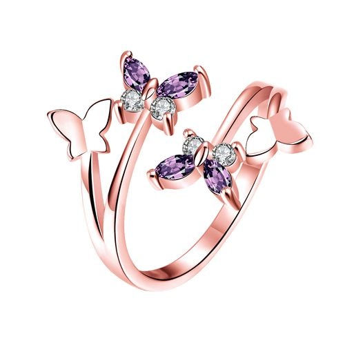 Esmee Rose Gold Butterfly Ring