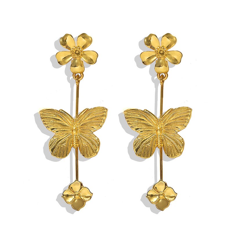 Vintage Bella Gold Butterfly Earrings