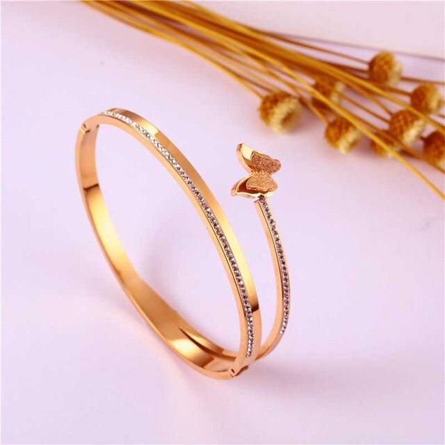 Selena Rose Gold Butterfly Bracelet