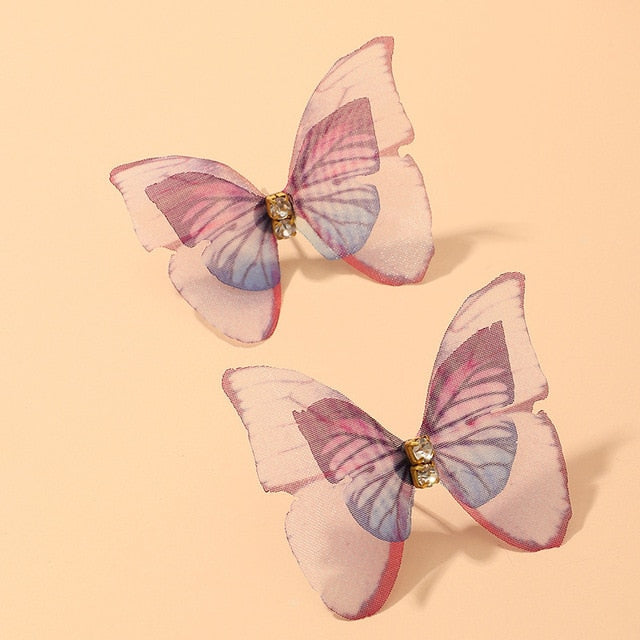 Sophia Pink Butterfly Earrings