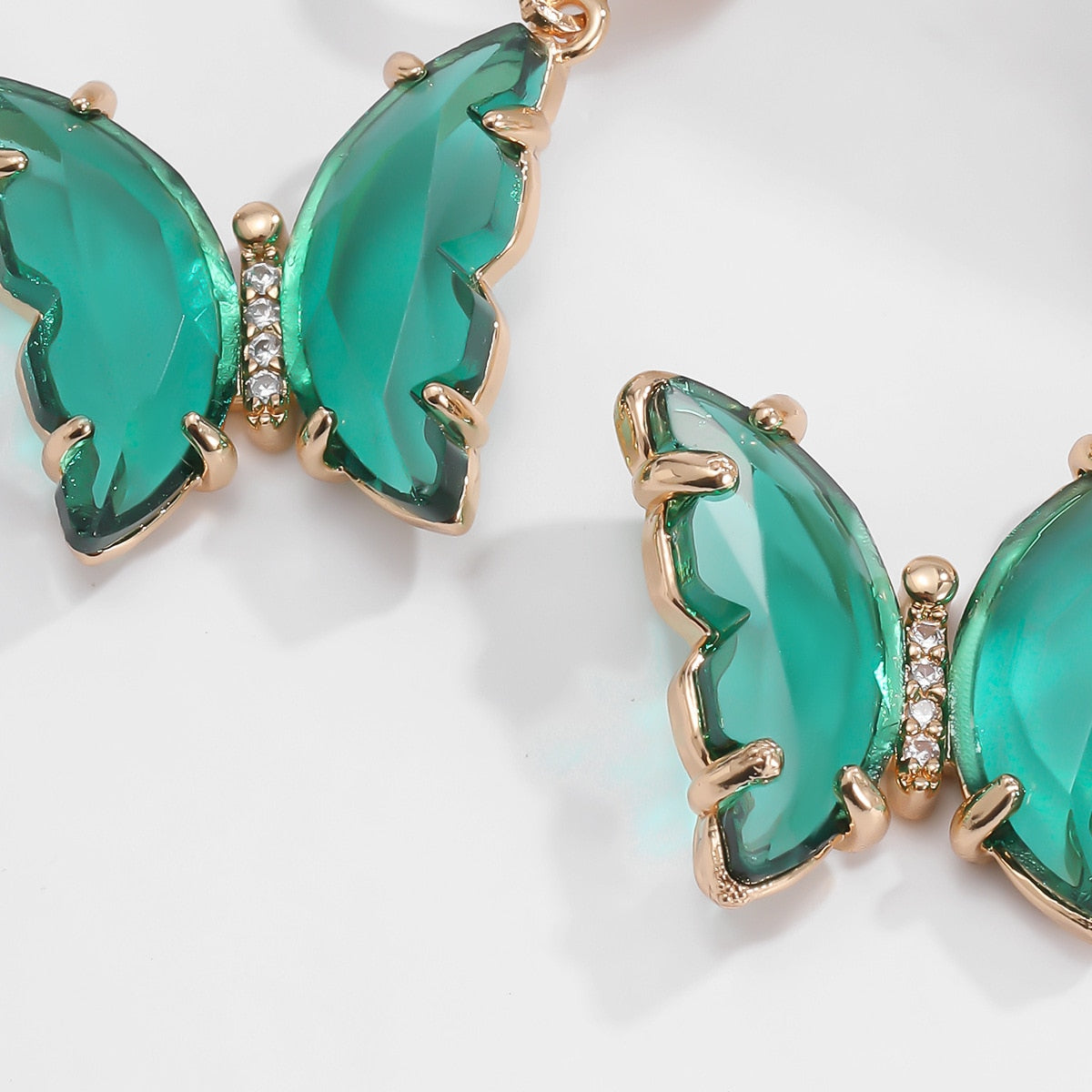 Tracy Green Hanging Gold Butterfly Earrings