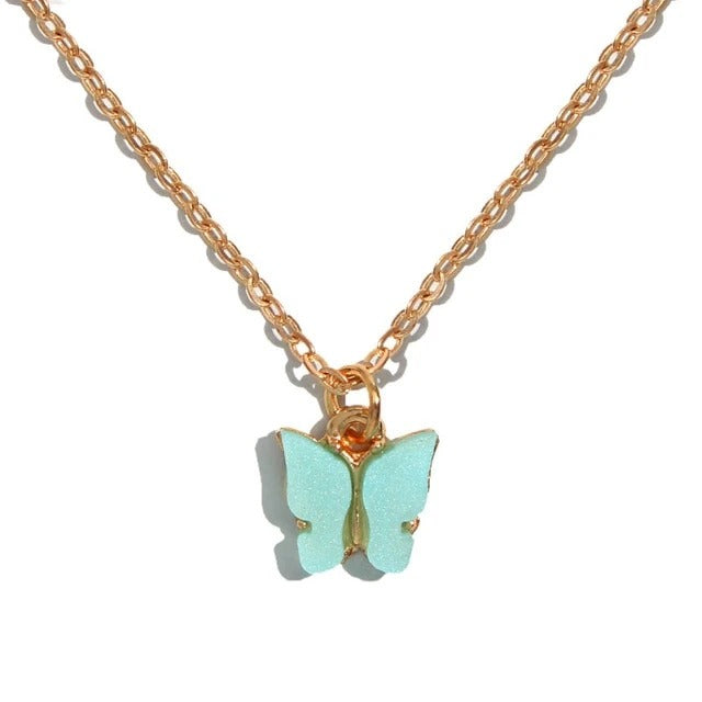 Celeste Baby Blue Butterfly Necklace