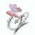 Lotus Pink Silver Butterfly Ring