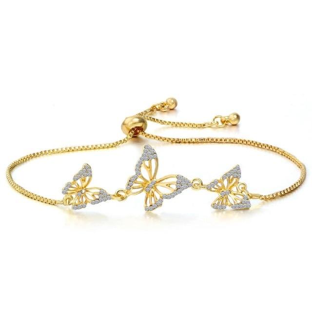 Women's Butterfly Charm Bangle Bracelet