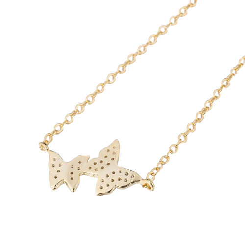 Gold Filled Chain With Hanging Gold Butterflies Bracelet – HK Jewels