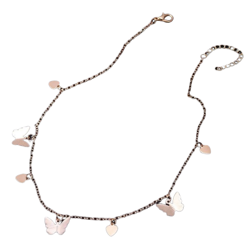 Heart Gold Butterfly Necklace