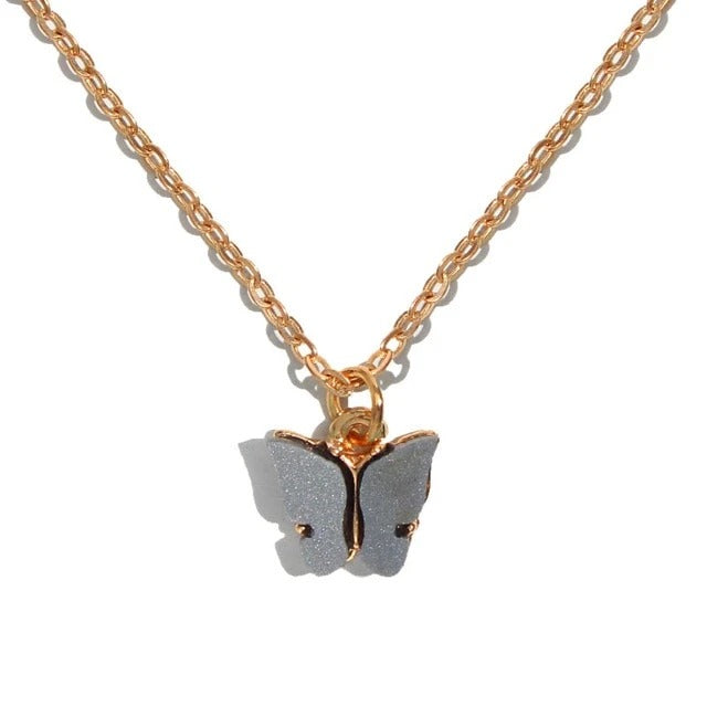 Celeste Gray Butterfly Necklace