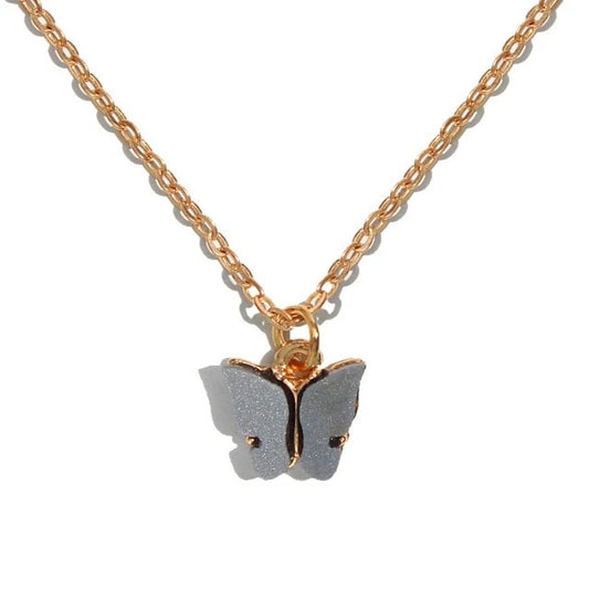 Celeste Gray Butterfly Necklace