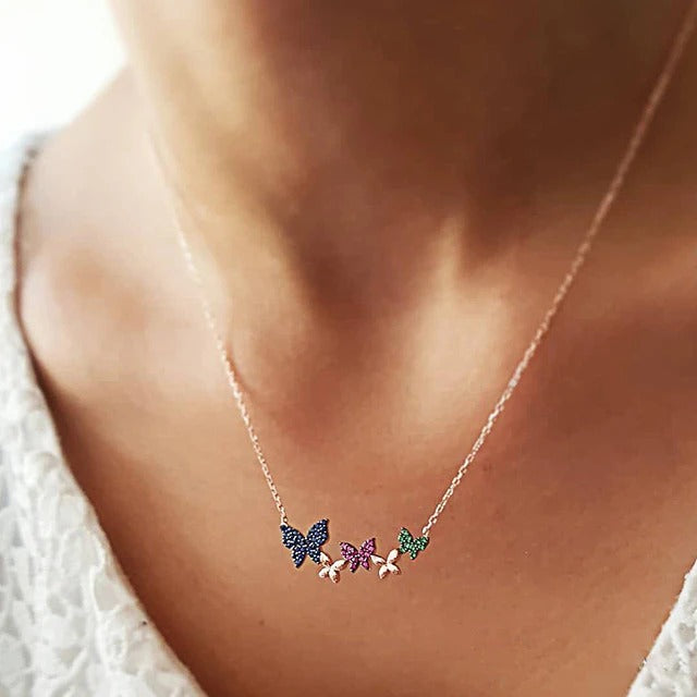Mixed Colors Ellia Butterfly Necklace