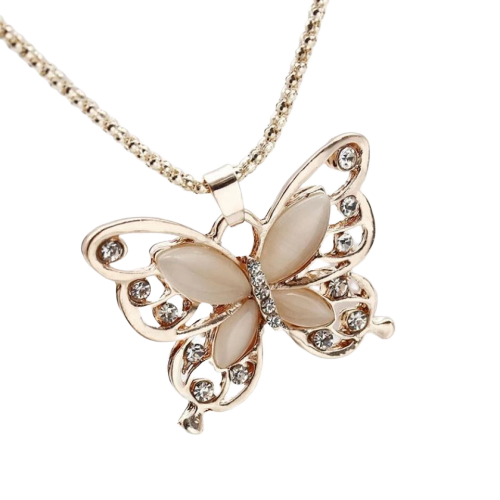 Orbelle Rose Gold Butterfly Necklace