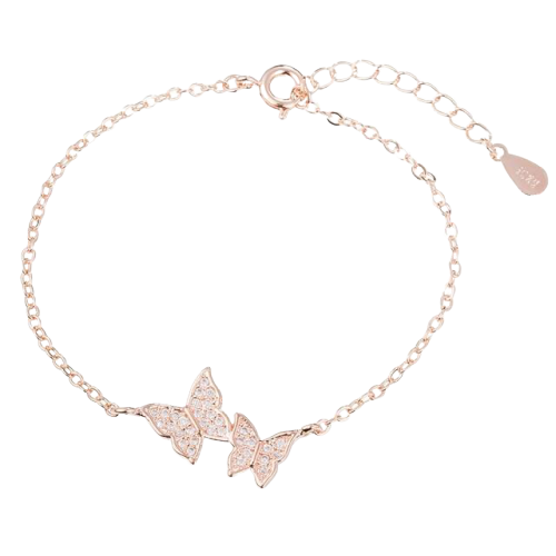 Sister Rose Gold Butterfly Bracelet