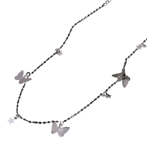 Silver Anais Butterfly Stars Necklace