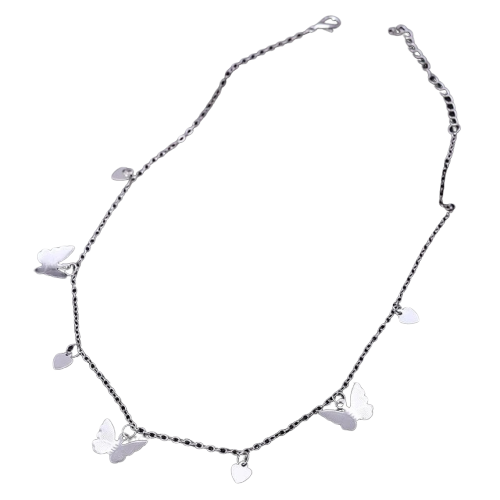 Heart Silver Butterfly Necklace