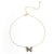 Tracy Black Hanging Gold Butterfly Necklace