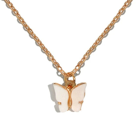 Celeste White Butterfly Necklace