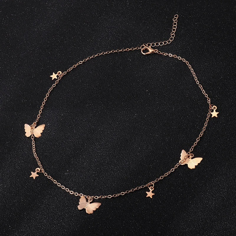 Gold Anais Butterfly Stars Necklace