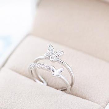 Anna Silver Butterfly Ring