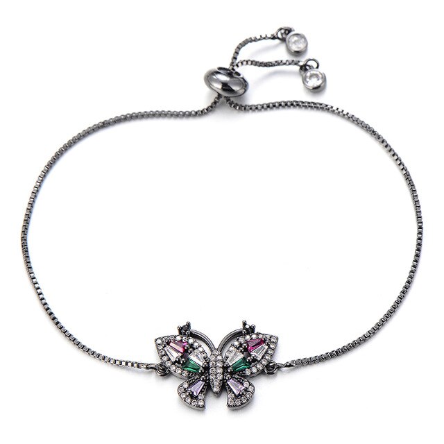 Pia Dark Silver Butterfly Bracelet