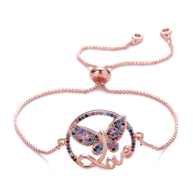 Chloe Love Rose Gold Butterfly Bracelet