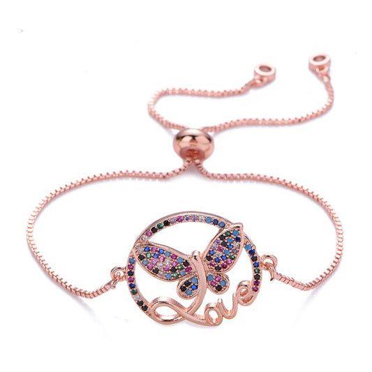 Chloe Love Rose Gold Butterfly Bracelet