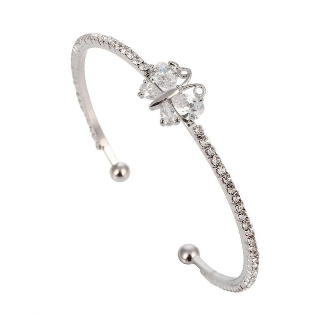 Mimi Silver Diamond Butterfly Bracelet