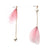 Pink Flap Gold Butterfly Wing Earrings
