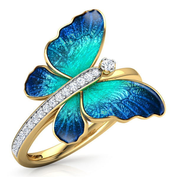 Dropship Elegant And Sweet Inlaid Zircon Gold Color Butterfly Rings For  Woman 2021 Korean Fashion Jewelry Wedding Luxury Party Girls Ring to Sell  Online at a Lower Price | Doba