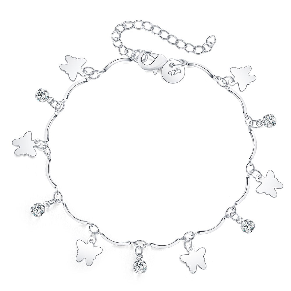 Annabella Silver Butterfly Bracelet