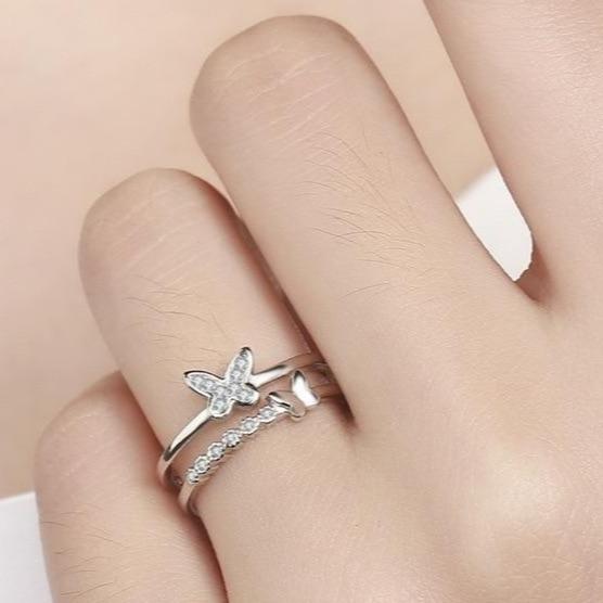 Anna Silver Butterfly Ring