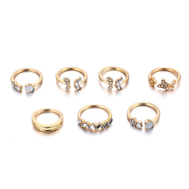 Boho Gold Butterfly Ring Set