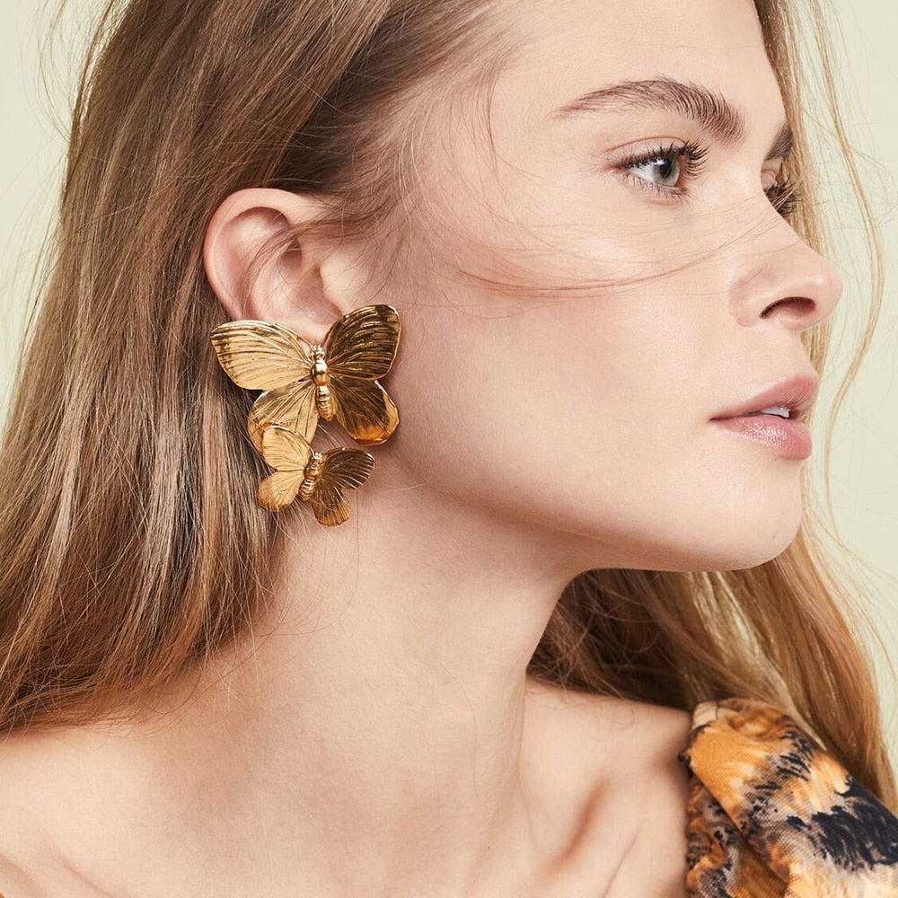 Aurelia Gold Butterfly Earrings