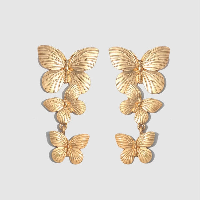 Aurelina Gold Butterfly Earrings