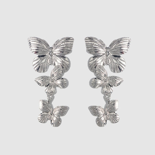 Aurelina Silver Butterfly Earrings