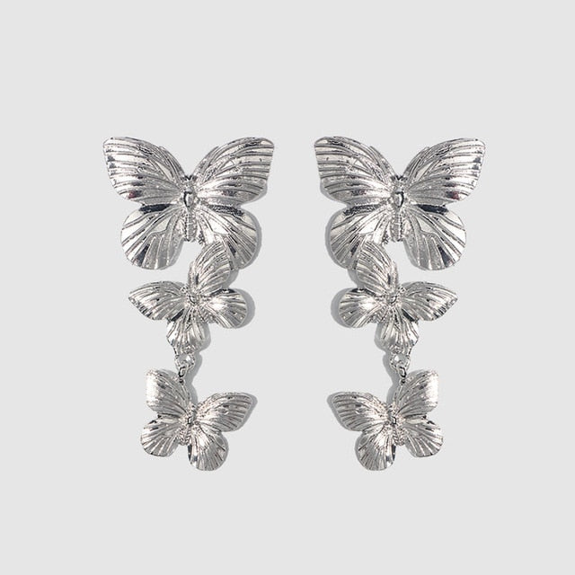 Aurelina Silver Butterfly Earrings