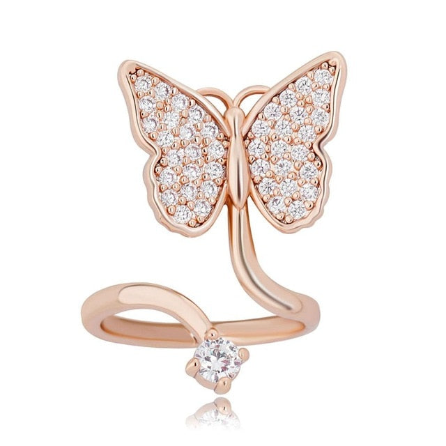 Orna Rose Gold Butterfly Nail Ring