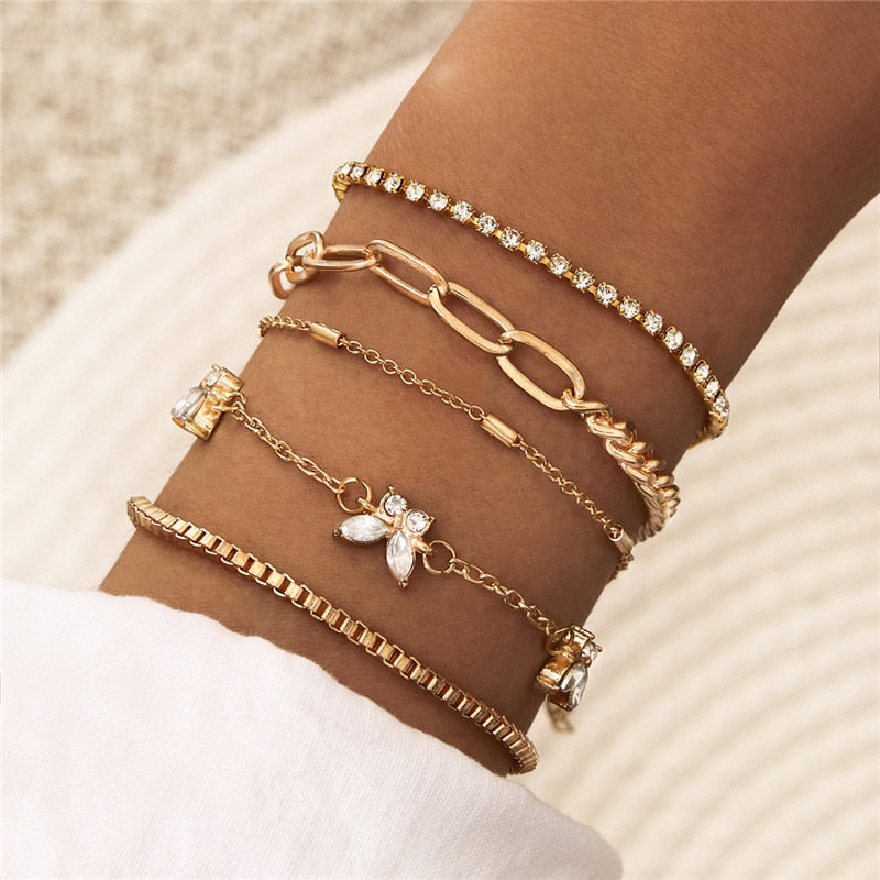 Storm Bohemian 5 pieces Gold Butterfly Bracelet