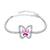 Krissabella Pink Silver Butterfly Bracelet