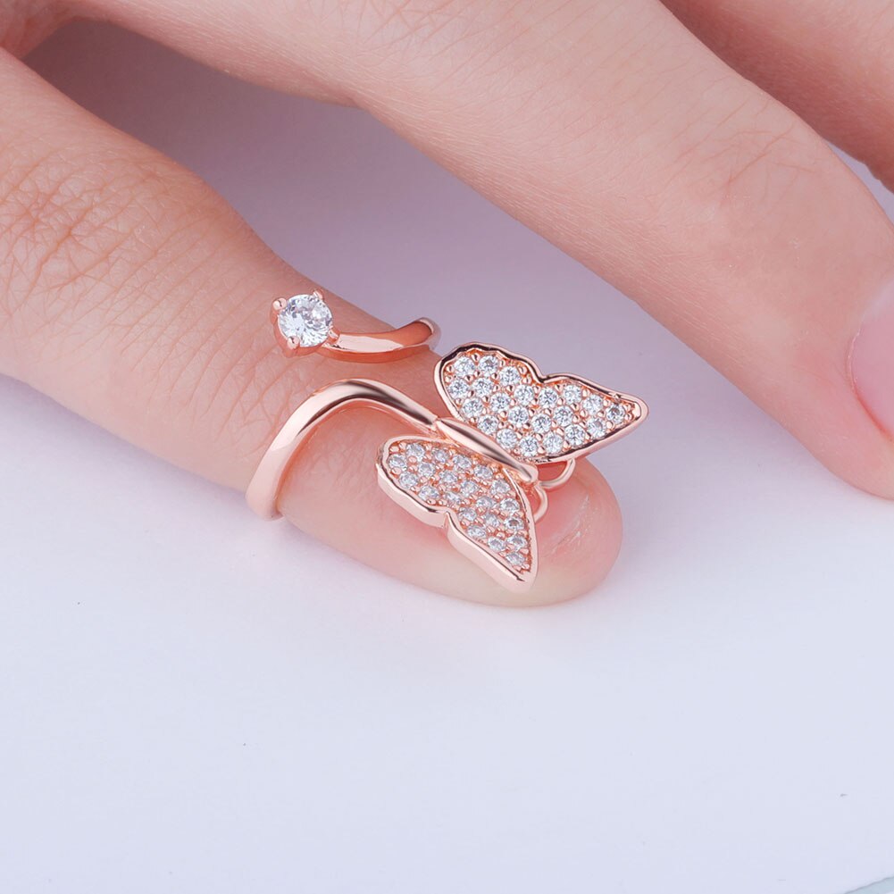 Orna Rose Gold Butterfly Nail Ring